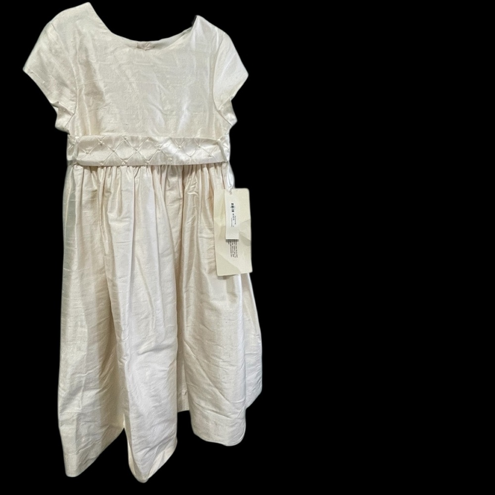 Bailey Bridal Diamond dress 100% silk sz  4T new with flaws